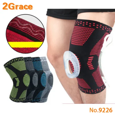 Manicotto di compressione per ginocchio con stabilizzatori laterali e cuscinetti in gel per rotula per supporto del ginocchio per proteggere il ginocchio